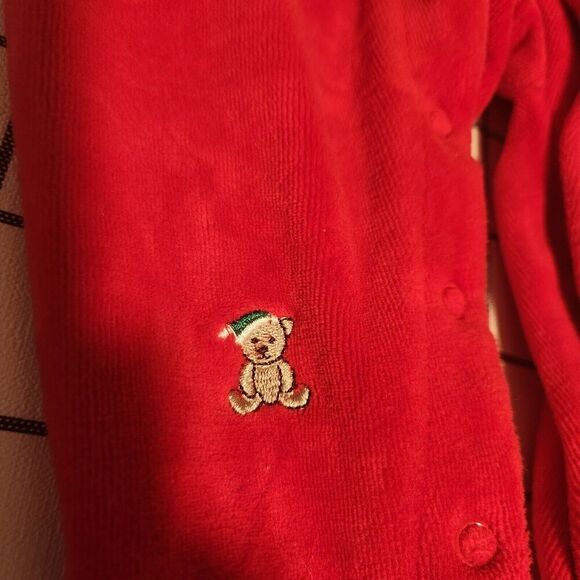 Little Me Baby Boy Holiday Bear Velour Footie Sleeper Outfit Christmas 9mos- Mc1 - Picture 6 of 7